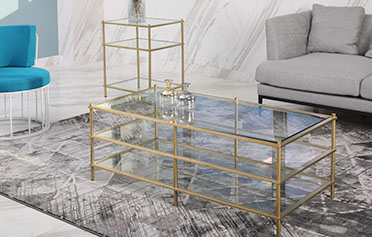 簡約現代金色玻璃茶幾CT-830