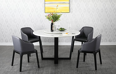 極簡北歐布藝大理石餐桌椅DT-11
