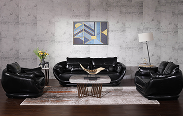 美式皮質沙發(fā)家用實木沙發(fā)組合A8